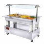 Buffet chaud 4 GN 1/1, bain-marie - 2 accès self service