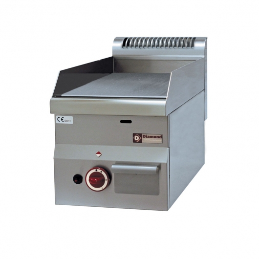 Plancha gaz de table, 1 zone de chauffe lisse