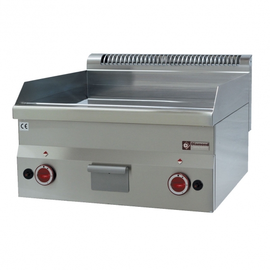 Plancha gaz de table, 2 zones de cuisson lisses