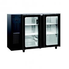 Frigo bar skinplate noir avec groupe 2 portes vitrées 1255 mm