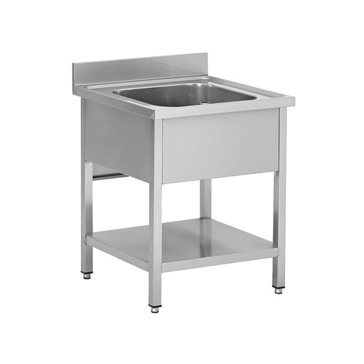 Plonge inox 1 bac P. 700 mm L. 700 mm