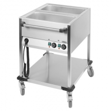 Chariot bain-marie à eau 2 cuves GN 1/1