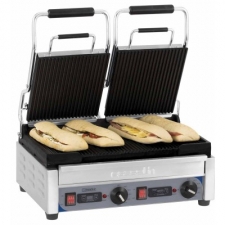 Grill panini avec minuterie double Premium rainuré