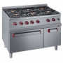 Fourneau 6 feux gaz sur four et armoire neutre, Optima 700