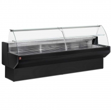 Vitrine réfrigérée noire bombée froid statique avec réserve largeur 1040 mm