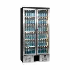 Armoire froide à boissons inox 2 portes battantes vitrées 500 L