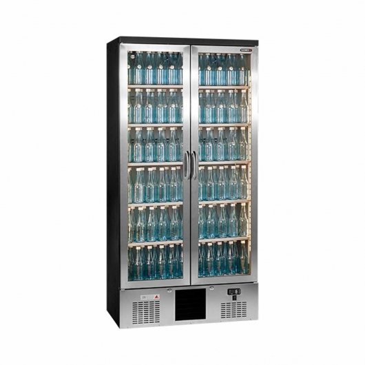 Armoire froide à boissons inox 2 portes battantes vitrées 500 L