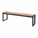 Bancs industriels en acier et acacia, 160 cm (lot de 2)