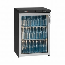 Arrière bar réfrigéré inox 140 L 1 porte vitrée charnières gauche