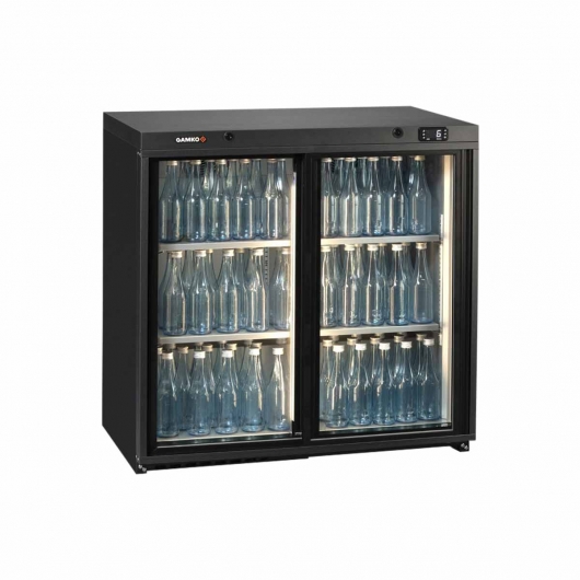 Arrière bar réfrigéré 2 portes coulissantes vitrées 250 L modèle haut