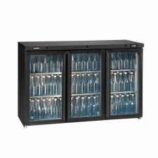 Arrière bar réfrigéré 3 portes battantes vitrées 315 L modèle bas