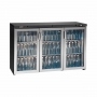 Arrière bar inox 3 portes battantes vitrées 315 L modèle bas