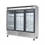 Armoire vitrée positive inox 3 portes, 2050 L