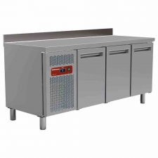 Table frigorifique ventilée, 3 portes GN 1/1 avec dosseret