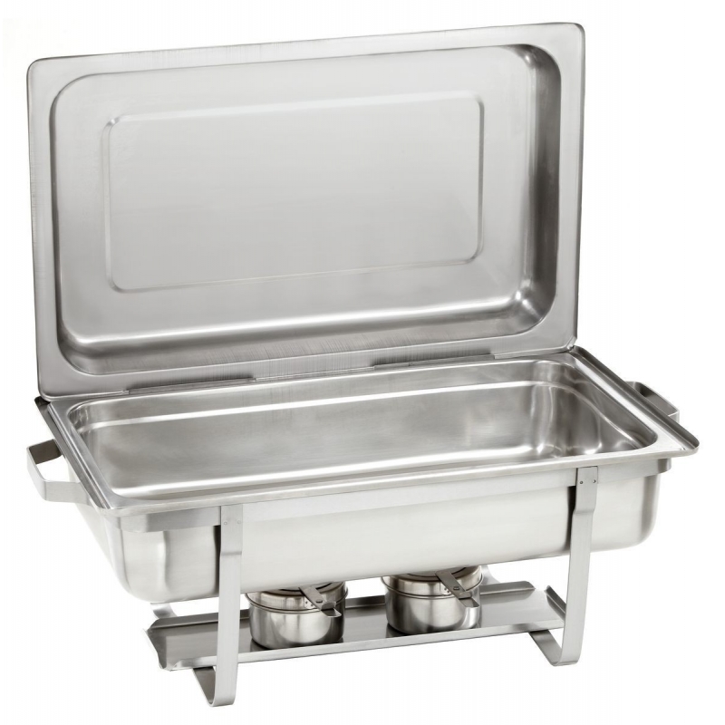 Chafing dish gastronorm GN 1/1 avec 2 récipients au gel combustible