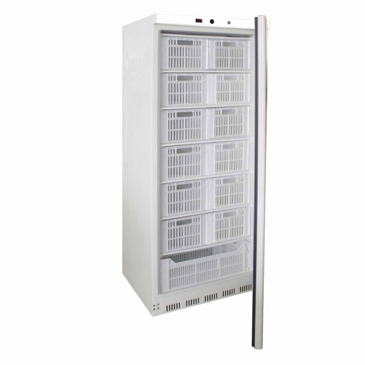 Armoire réfrigérée blanche 590 L, -18/-22°C, GAZ R600A