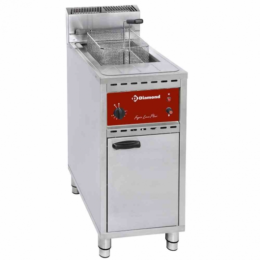 Friteuse gaz, 1 cuve 16 litres, sur meuble