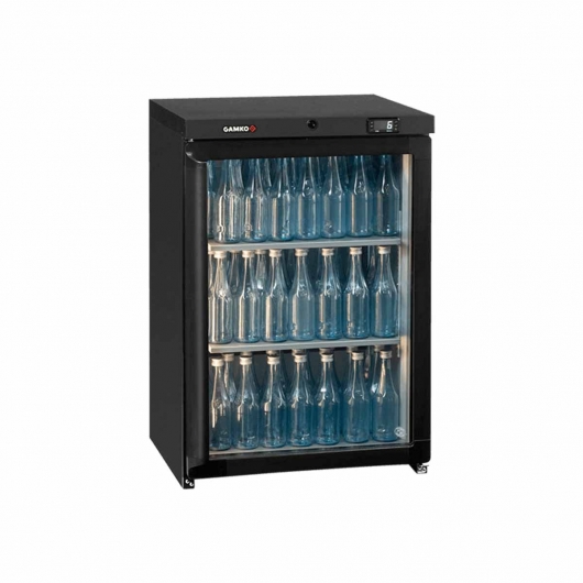 Arrière bar réfrigéré 150 L 1 porte vitrée charnières droite