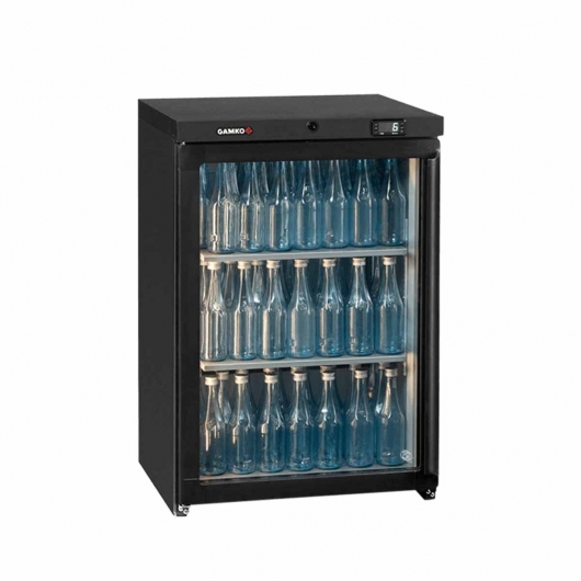 Arrière bar réfrigéré 150 L 1 porte vitrée charnières gauche