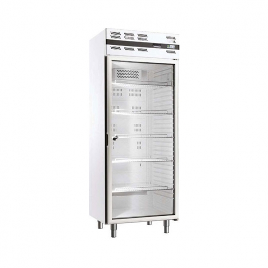 Armoire froide positive ventilée GN 2/1 476 L 1 porte vitrée blanche