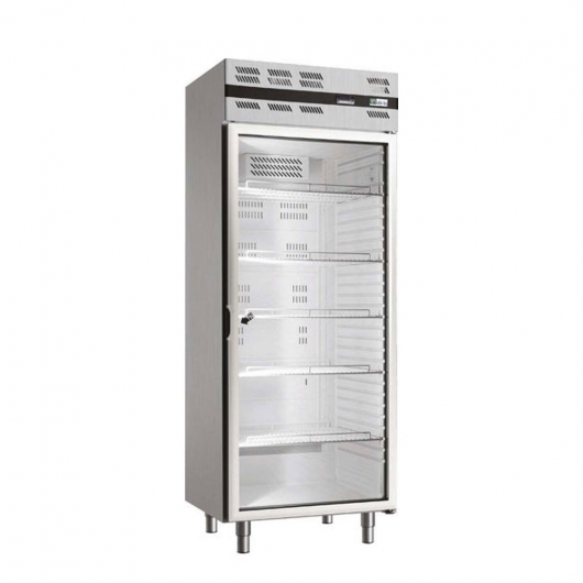 Armoire froide positive ventilée GN 2/1 476 L 1 porte vitrée inox