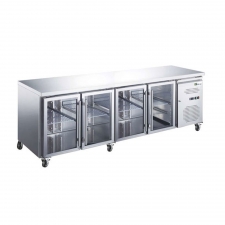 Table réfrigérée positive ventilée 4 portes vitrées 553 L