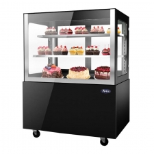 Vitrine droite avec service arrière noire 490 L