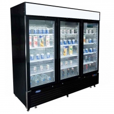 Vitrine positive avec bandeau lumineux 3 portes