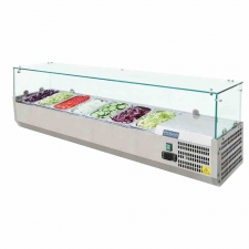 Saladette réfrigérée capacité 7 GN 1/4 parois en verre