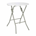 Table ronde 600 mm blanche  pieds pliables