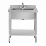 Plonge 1 bac profondeur 600 mm inox