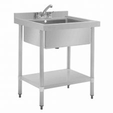 Plonge 1 bac profondeur 600 mm inox