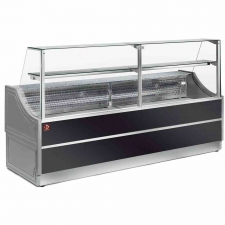 Vitrine réfrigérée froid statique avec réserve noire largeur 2500 mm