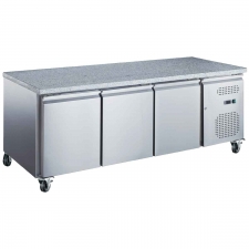 Table réfrigérée pâtissière 600x400 série STAR 3 portes dessus granit
