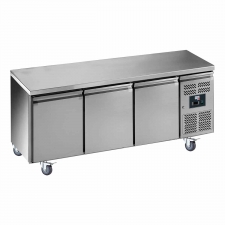 Meuble froid pâtissier central 3 portes dessus inox