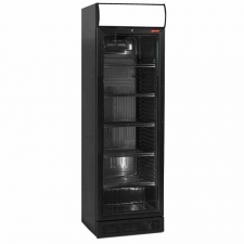 Armoire froide à boissons 380 L noire, caisson lumineux