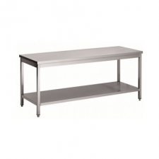 Table inox démontable avec étagère basse P. 600 mm L. 600 mm