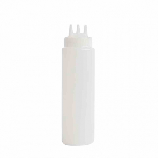 Bouteille souple transparente 3 embouts 681ml