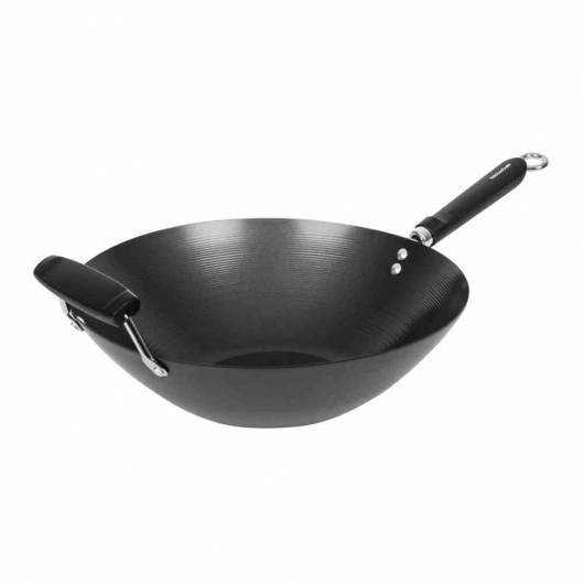 Wok antiadhésif fond plat 35 cm