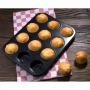 Plaque antiadhésive de 12 moules à muffins 
