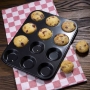 Plaque antiadhésive de mini moules à muffins 