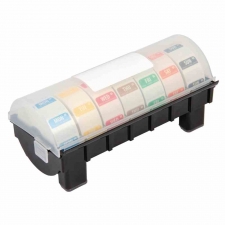 Kit étiquettes alimentaires solubles code couleur et distributeur plastique 24mm
