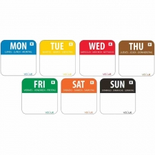 Ensemble d étiquettes codes couleurs jour de la semaine 24mm