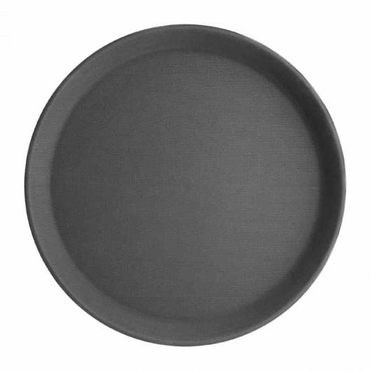 Plateau rond antidérapant en polypropylène noir Ø356 mm