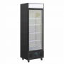 Armoire réfrigérée positive avec caisson lumineux série G noire 368 L