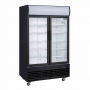 Armoire positive 2 portes battantes caisson lumineux série G noire 950 L