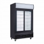 Armoire positive 2 portes coulissantes caisson lumineux série G noire 950 L