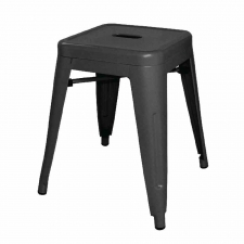 Tabourets bas en acier noirs bistro (lot de 4)