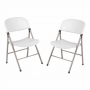 Lot de 2 chaises pliantes blanches