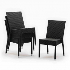 Chaises en rotin PE anthracite (lot de 4)